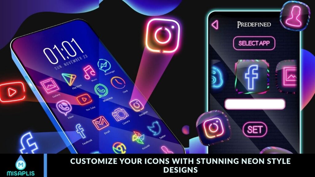 Customize Your Icons with Stunning Neon Style Designs